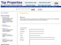Top Properties - Real Estate Sales and Rentals -  Contact us form